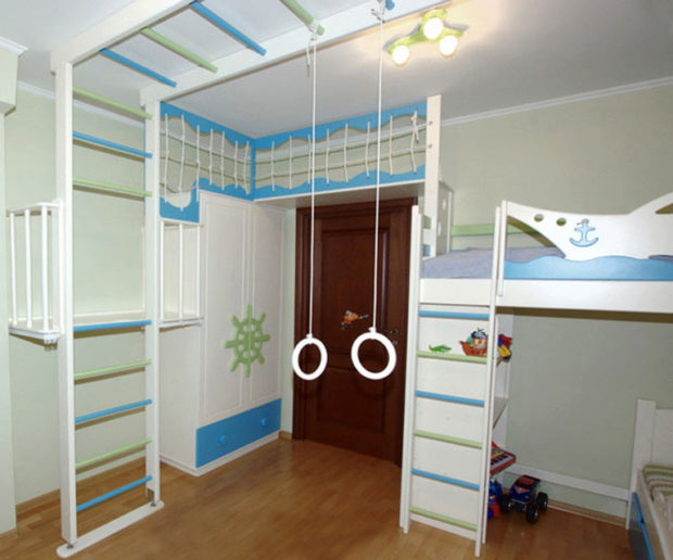 интерьер маленькой детской комнаты мебель 7