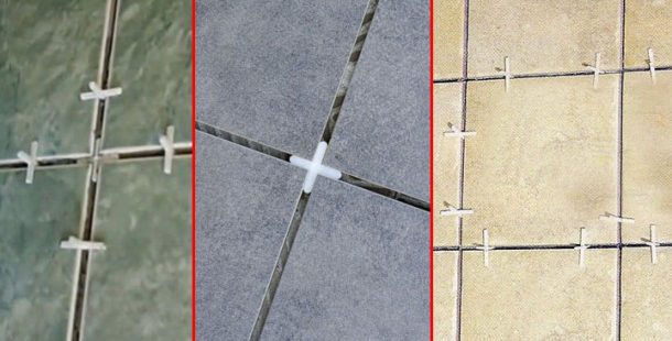Варианты установки крестиков при поклейке плитки