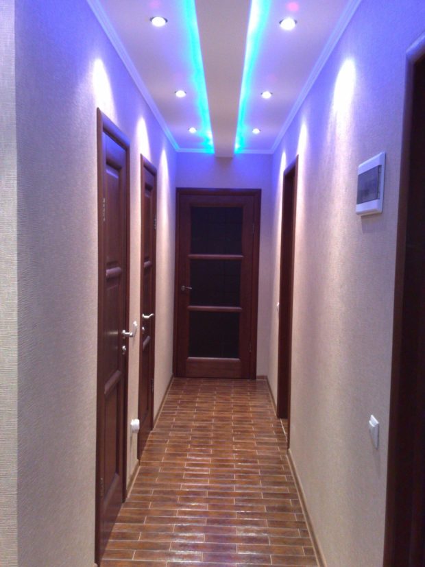 Дизайн светодиодной ленты на потолке