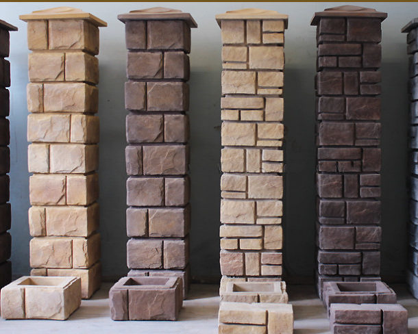 Декоративные бетонные блоки для столбов забора