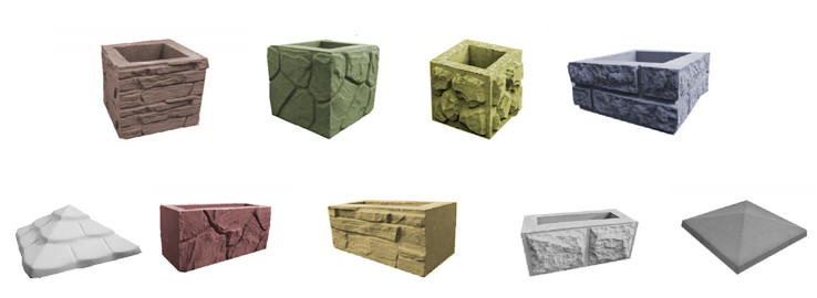 Декоративные бетонные блоки для забора 2
