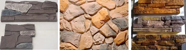 Разнообразие фактуры и формы декоративного камня из бетона