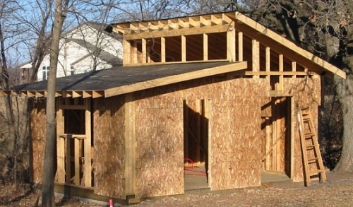 frame shed with osb slabs
