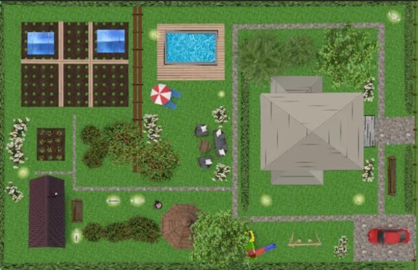 План участка составлен с помощью онлайн сервиса garden-planner.ru